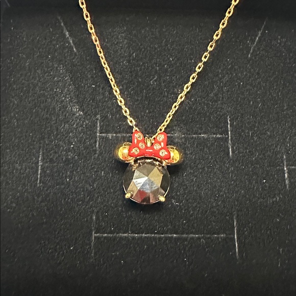 Kate Spade Disney Gold Necklace with Black and Red Minnie Mouse - Picture 1 of 8